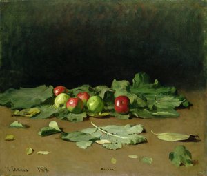 Stilleven van Appels en Bladeren